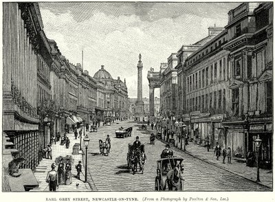 Earl Grey Street, Newcastle-on-Tyne (metszet) alkotó: English School