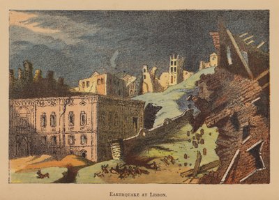 Földrengés Lisszabonban (színes litográfia) alkotó: English School