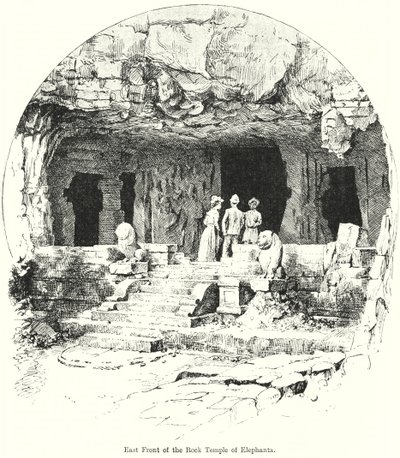 Elephanta sziklatemplomának keleti homlokzata (metszet) alkotó: English School