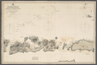 Keleti szigetcsoport, Lomboktól Floresig, beleértve a Paternoster- és Postillon-szigeteket; a … batávai kormány felméréseiből. [Admiralitási diagram], London alkotó: English School