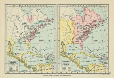 Kelet- és Közép-Amerika (színes litográfia) alkotó: English School