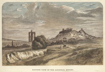Keleti kilátás az Akropoliszra, Athén (színes metszet) alkotó: English School