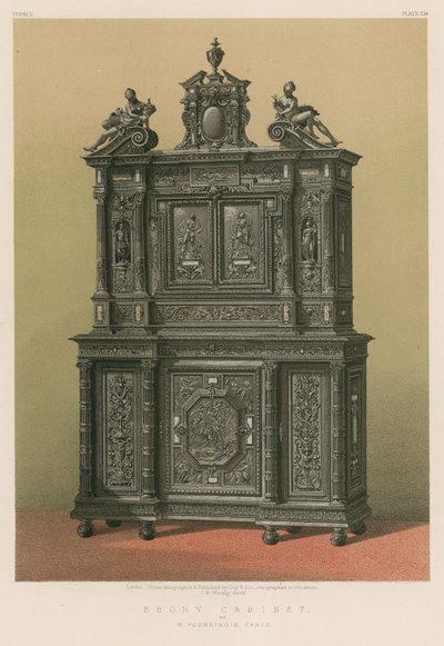 Ébenfa kabinet, M Fourdinois, Párizs alkotó: English School