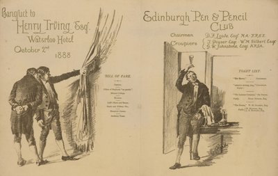 Edinburgh-i toll és ceruza klub: bankett Henry Irvingnek alkotó: English School