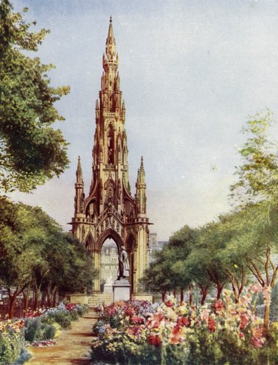 Edinburgh, Sir Walter Scott emlékműve (színes litó) alkotó: English School