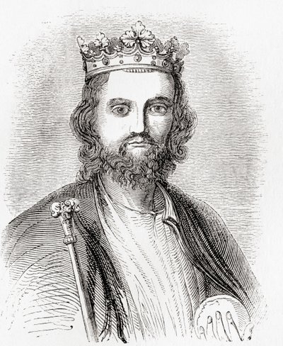 II. Edward, más néven Edward of Caernarfon, a régi Angliából: A Pictorial Museum, megjelent 1847-ben alkotó: English School