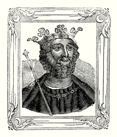 II. Edward 1284-ben született, 1308-ban koronázták meg és 1328-ban gyilkolták meg (metszet) alkotó: English School