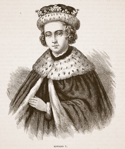 V. Edward, a Cassells Illustrated History of England illusztrációja (szépia fotó) alkotó: English School