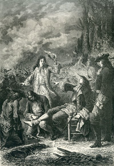 Edward Villiers megsebesült a newbury-i csatában, 1643-ban alkotó: English School