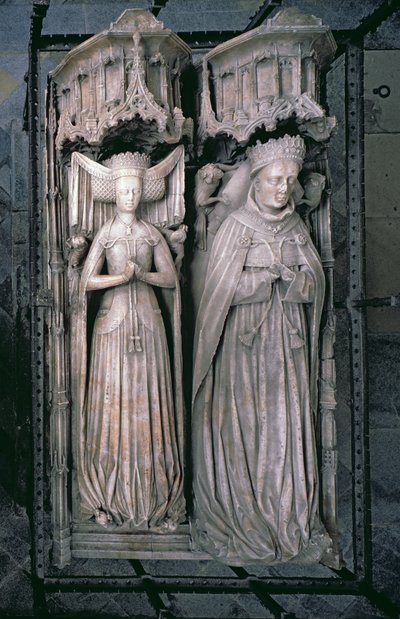 Thomas Fitzalan, Arundel 5. grófjának és feleségének, Beatrice-nek a képmása a Fitzalan-kápolnában (alabástrom) alkotó: English School