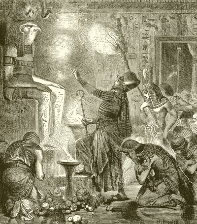 Egyiptomi király istentisztelet a templomban alkotó: English School
