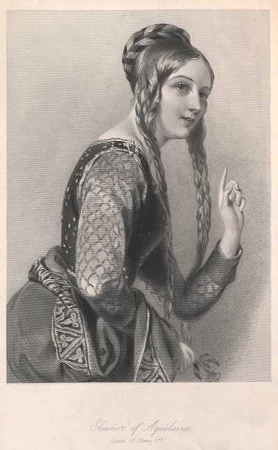 Aquitániai Eleonor, illusztráció a "Királynők életrajzi vázlataiból..." alkotó: English School