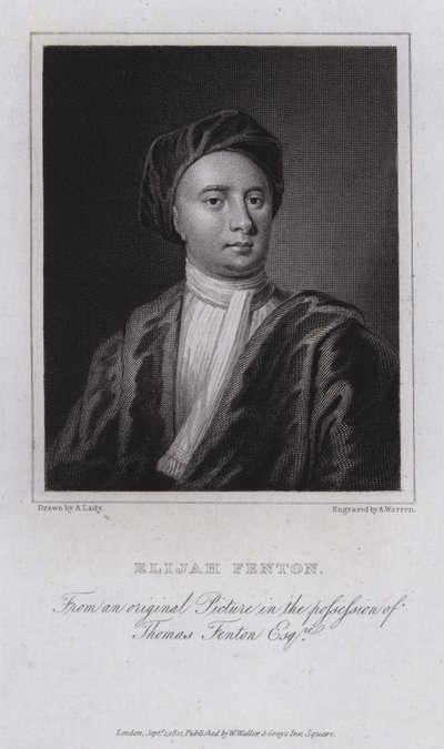 Elijah Fenton angol költő, életrajzíró és műfordító alkotó: English School