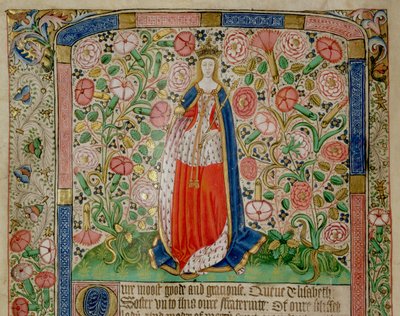 Elizabeth Woodville (kb. 1437-92) IV. Edward angol király (1442-83) hitvese (vellum) (70062 részlet) alkotó: English School