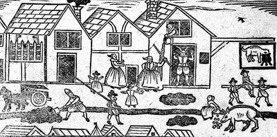 Erzsébet utcai jelenet, a Roxburghe-balladák könyvéből alkotó: English School