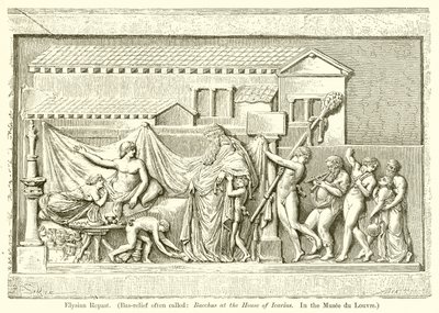 Elysian Repast. (A domborművet gyakran nevezik: Bacchus az Icarius-házban. A Musee du Louvre-ban) alkotó: English School