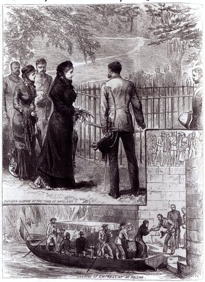 Jenő császárné meglátogatja I. Napóleon sírját a Szent Ilonán, 1880 alkotó: English School