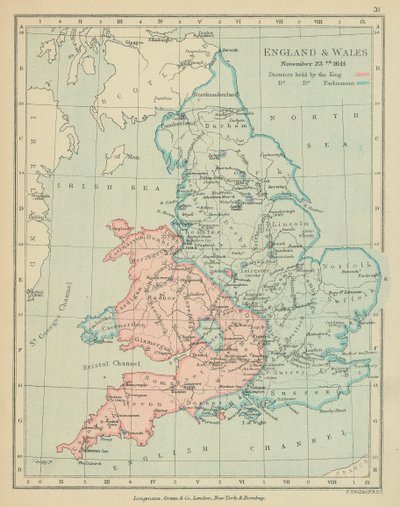 Anglia és Wales (színes litográfia) alkotó: English School