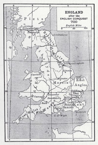 Anglia az angol hódítás után 700 (litho) alkotó: English School