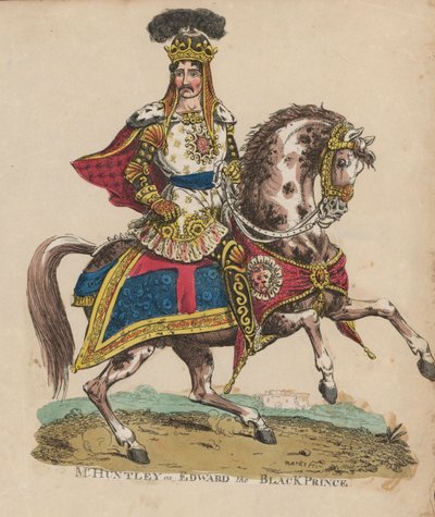 Francis Huntley angol színész, mint Edward, a fekete herceg (színes metszet) alkotó: English School
