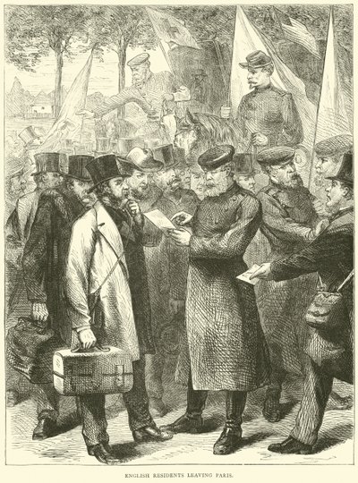 Az angol lakosok elhagyják Párizst, 1870. október alkotó: English School