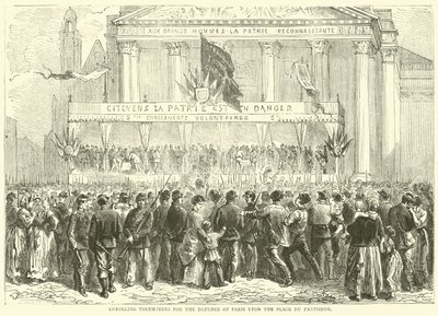 Önkéntesek felvétele Párizs védelmére a Place du Pantheonon, 1870. október alkotó: English School