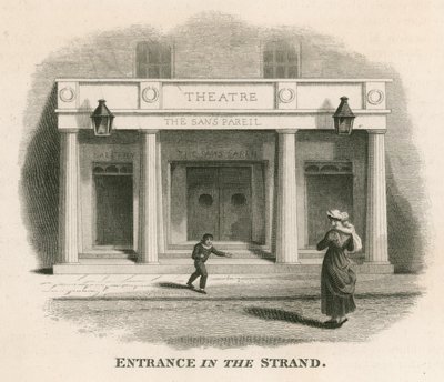 A londoni Sans Pareil Színház (Adelphi Színház) The Strand bejárata alkotó: English School