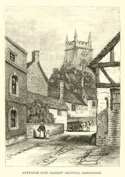 Bejárat a Shropshire állambeli Drayton piacra alkotó: English School