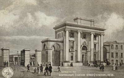 Birmingham (Curzon Street) állomás bejárata, 1838 alkotó: English School