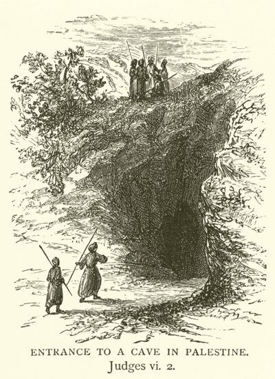 Bejárat egy palesztinai barlangba, Bírák, vi, 2 (metszet) alkotó: English School