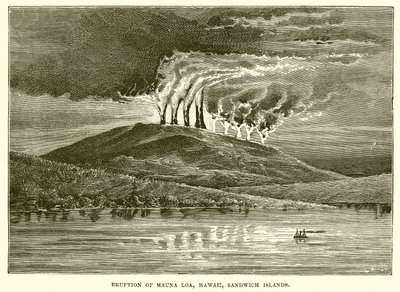 Eruption of Mauna Loa, Hawaii, Sandwich Islands alkotó: English School