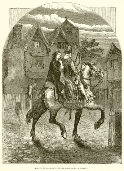 Károly szökése II. a szolgáló álruhájában alkotó: English School