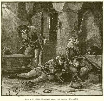 Roger Mortimer menekülése a toronyból alkotó: English School