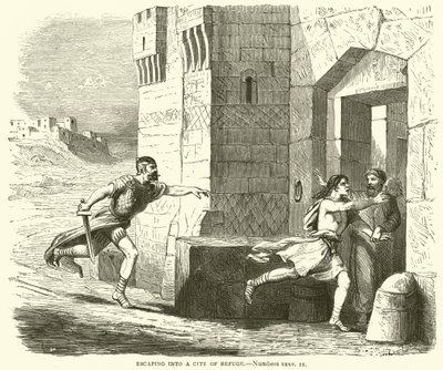 Flucht in eine Zufluchtsstadt (Numeri, xxxv) von English School