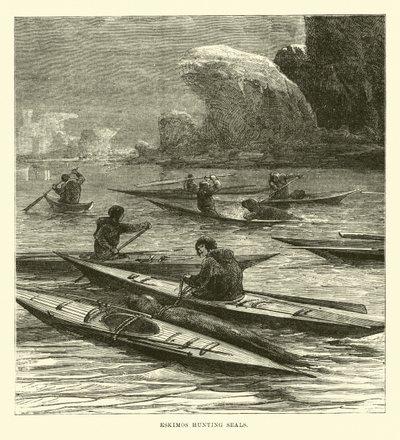 Fókákra vadászó eszkimók alkotó: English School