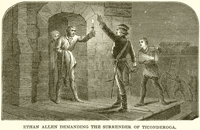 Ethan Allen Ticonderoga feladását követeli alkotó: English School