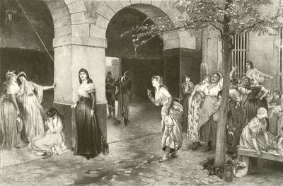 Evariste Carpentier Mme Roland Ste Pelagie börtönében (metszet) alkotó: English School