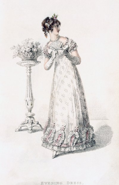 Estélyi ruha, divattányér az Ackermanns Repository of Arts-tól alkotó: English School