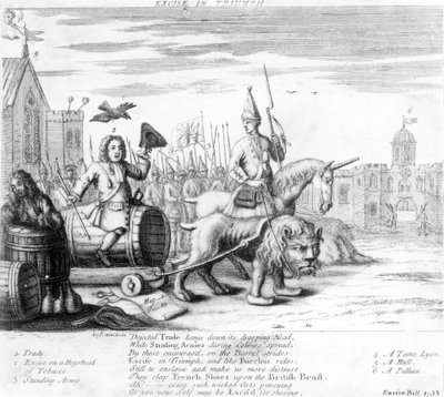 Jövedék Triumphban, 1733 alkotó: English School