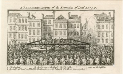 Lord Lovat kivégzése (metszet) alkotó: English School