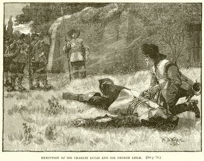 Hinrichtung von Sir Charles Lucas und Sir George Lisle von English School