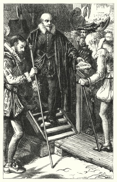 Sir Walter Raleigh kivégzése alkotó: English School