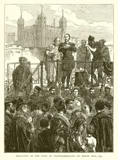 Northumberland hercegének kivégzése a Tower Hillen, 1553 alkotó: English School