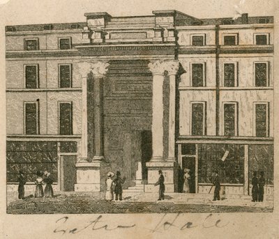 Exeter Hall, Strand, London; bizonyíték alkotó: English School