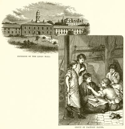 A vászonterem külseje. Gyári kezek csoportja alkotó: English School