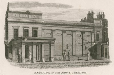 A Regency Theatre külső része, Tottenham Street, Tottenham Court Road, London alkotó: English School