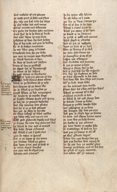 F151r, Ms New Coll 266, De confessio amantis, John Gower (toll és tinta pergamen) alkotó: English School