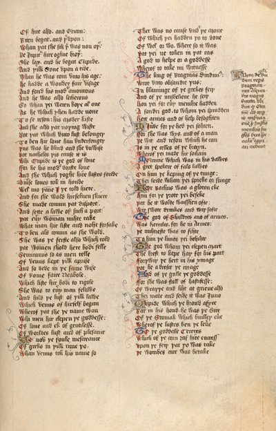 F98r a Ms New Coll 266-tól, De confessio amantis, John Gower (toll és tinta pergamen) alkotó: English School