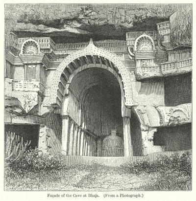 A Bhaja barlang homlokzata (metszet) alkotó: English School