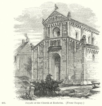 Fassade der Kirche in Rosheim (Gravur) von English School